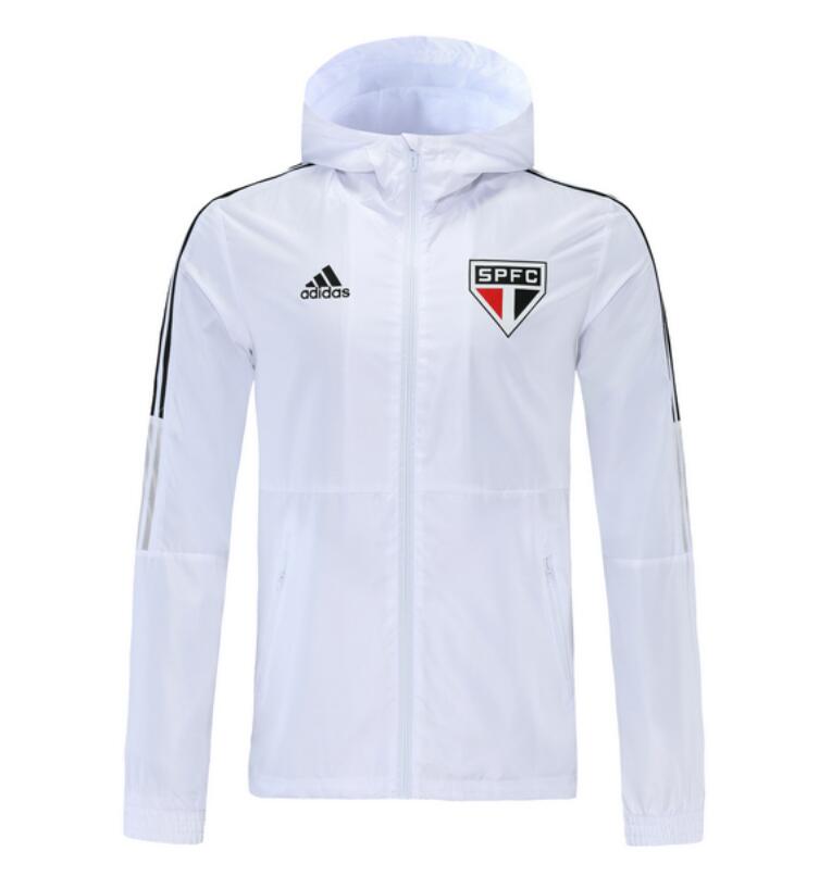 2021/22 Sao Paulo White Windbreaker Hoodie Jacket